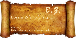Borna Zétény névjegykártya
